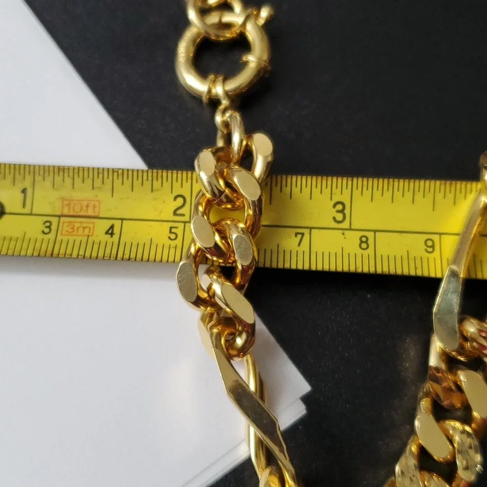 Men’s 18K Gold Plated Heavy Miami Link Chain – 20–21” / Power Statement Necklace